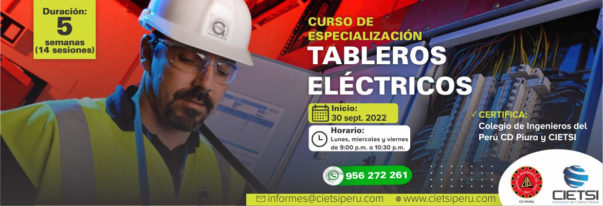 CURSO DE ESPECIALIZACIÓN EN TABLEROS ELÉCTRICOS 2022